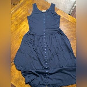 Pierre Cardin Black Cotton Midi Dress‎ Large